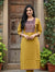 Mustard Yellow Ajrak Print Cotton Kurthi
