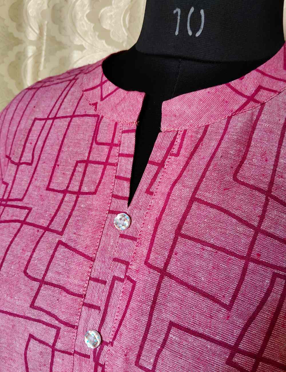 Pink 100% Khadhi Cotton Coord Set With Pocket