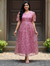 AYRA - Rose Pink Organza With Floral Maxi